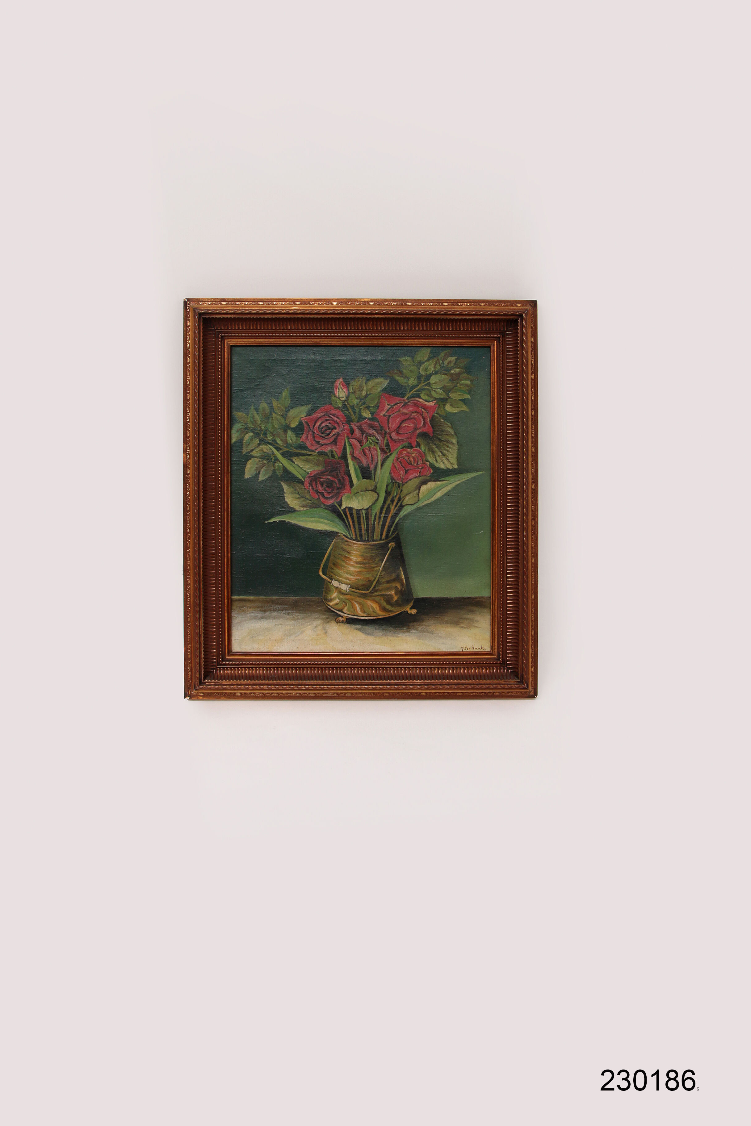 Painting still life with roses signed with J.Ter Haak,1970