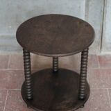 Turned wood coffee table, wooden side table, bedside table.