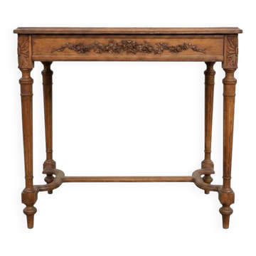 Louis XVI style walnut table with a drawer from the late 19th century.