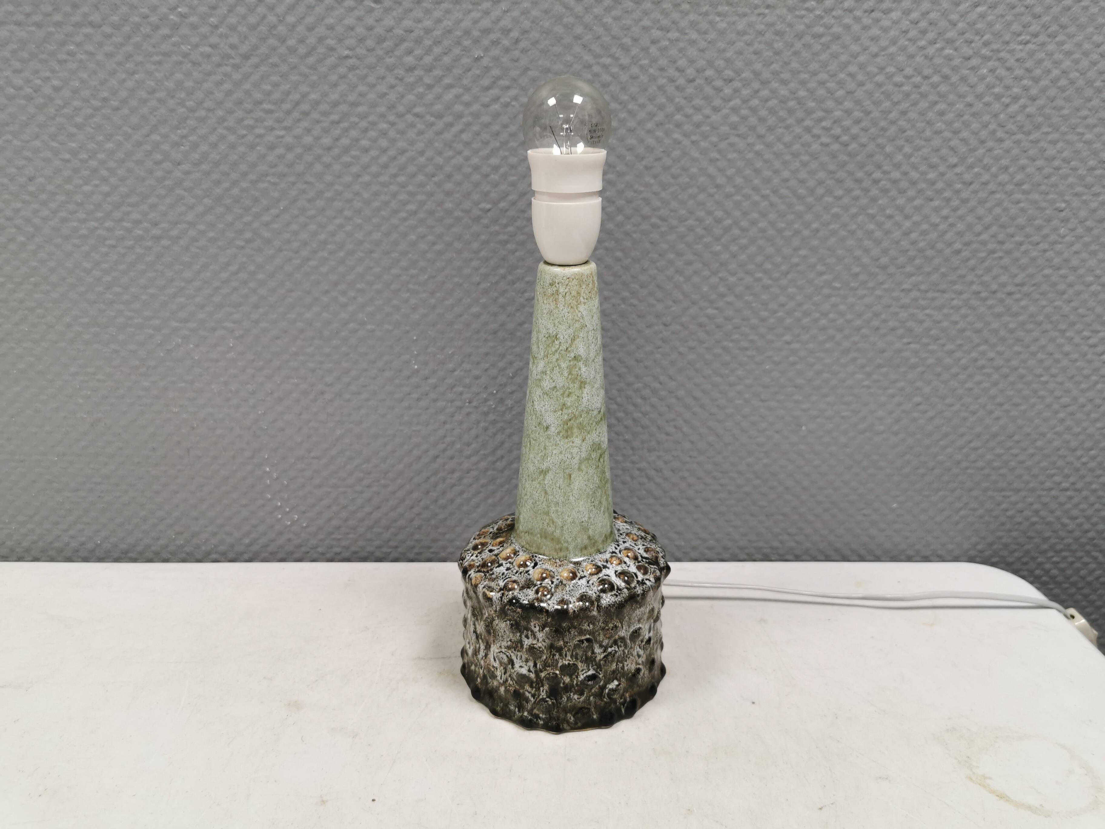 Danish table lamp in ceramic with a beautiful mint green glaze.