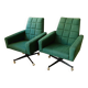 Paire de chaises pivotantes rétro sur roulettes