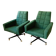 Paire de chaises pivotantes rétro sur roulettes