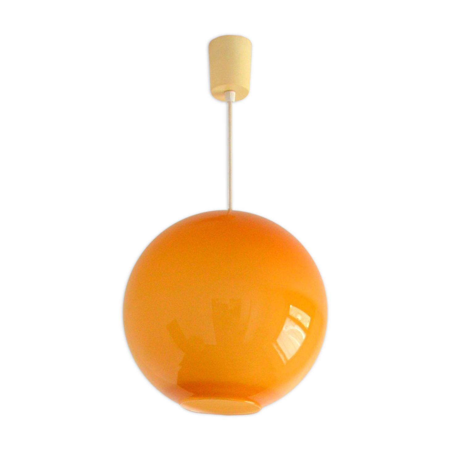 Suspension opaline orange vintage design 1970s