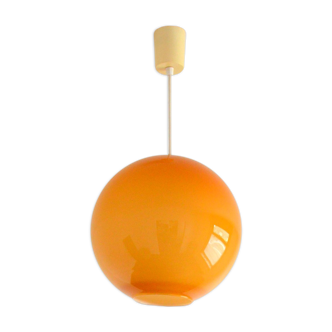 Suspension opaline orange vintage design 1970s