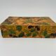 Grave box 1900 pyrogravure with butterfly decoration bunch of grapes