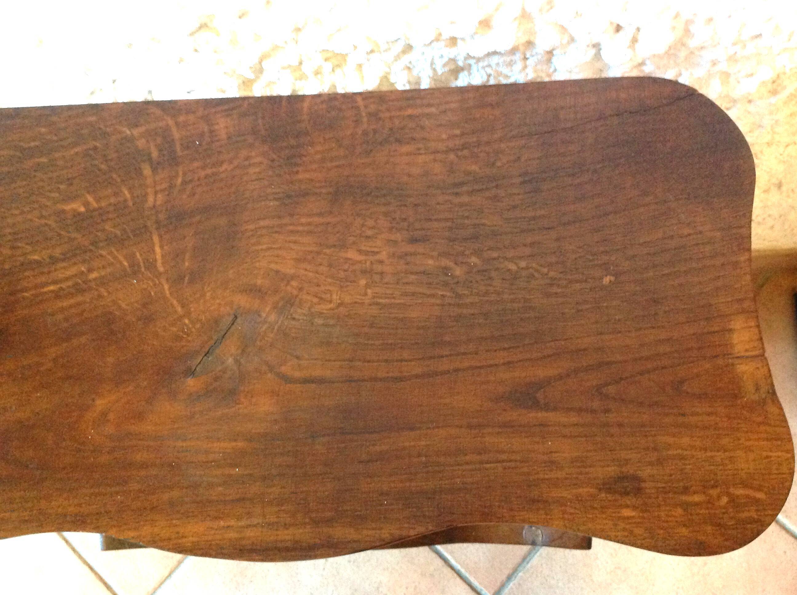 Magazine holder in varnished wood / vintage 60s