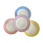 Old hollow plates X4 pastel model of the French factory of Saint Amand