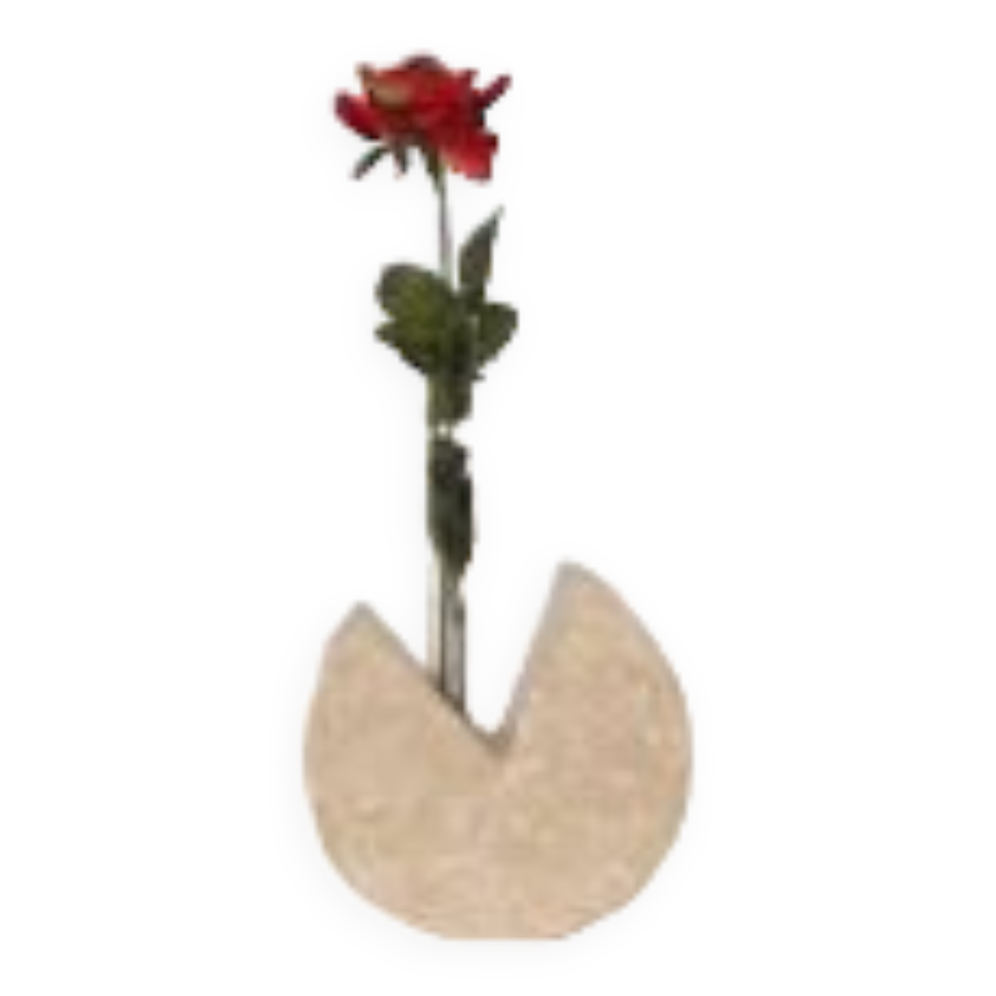 Fratelli Manelli style Travertine and glass test tube vase