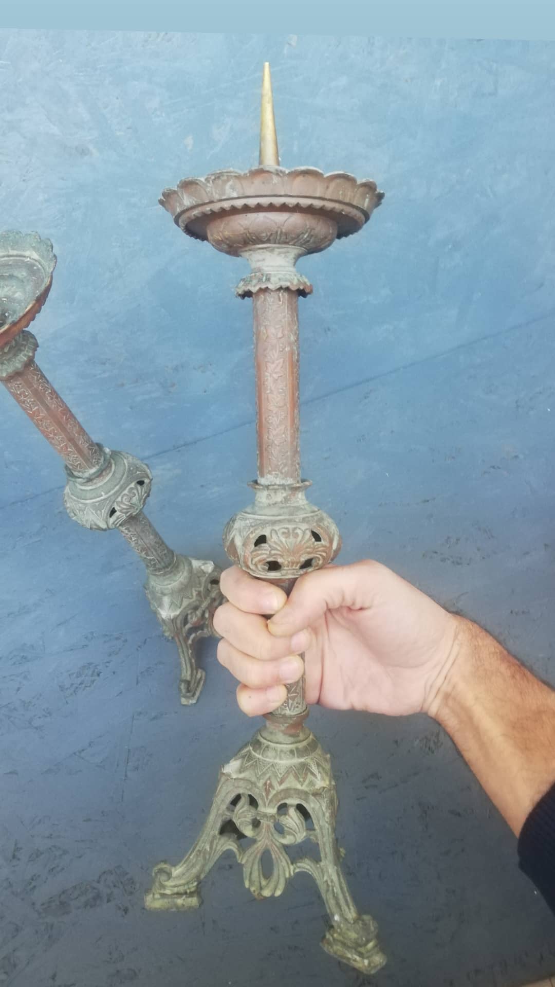 Pair of candlesticks or church candlesticks