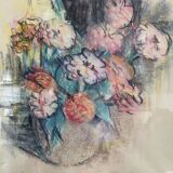 Watercolor of flowers on paper