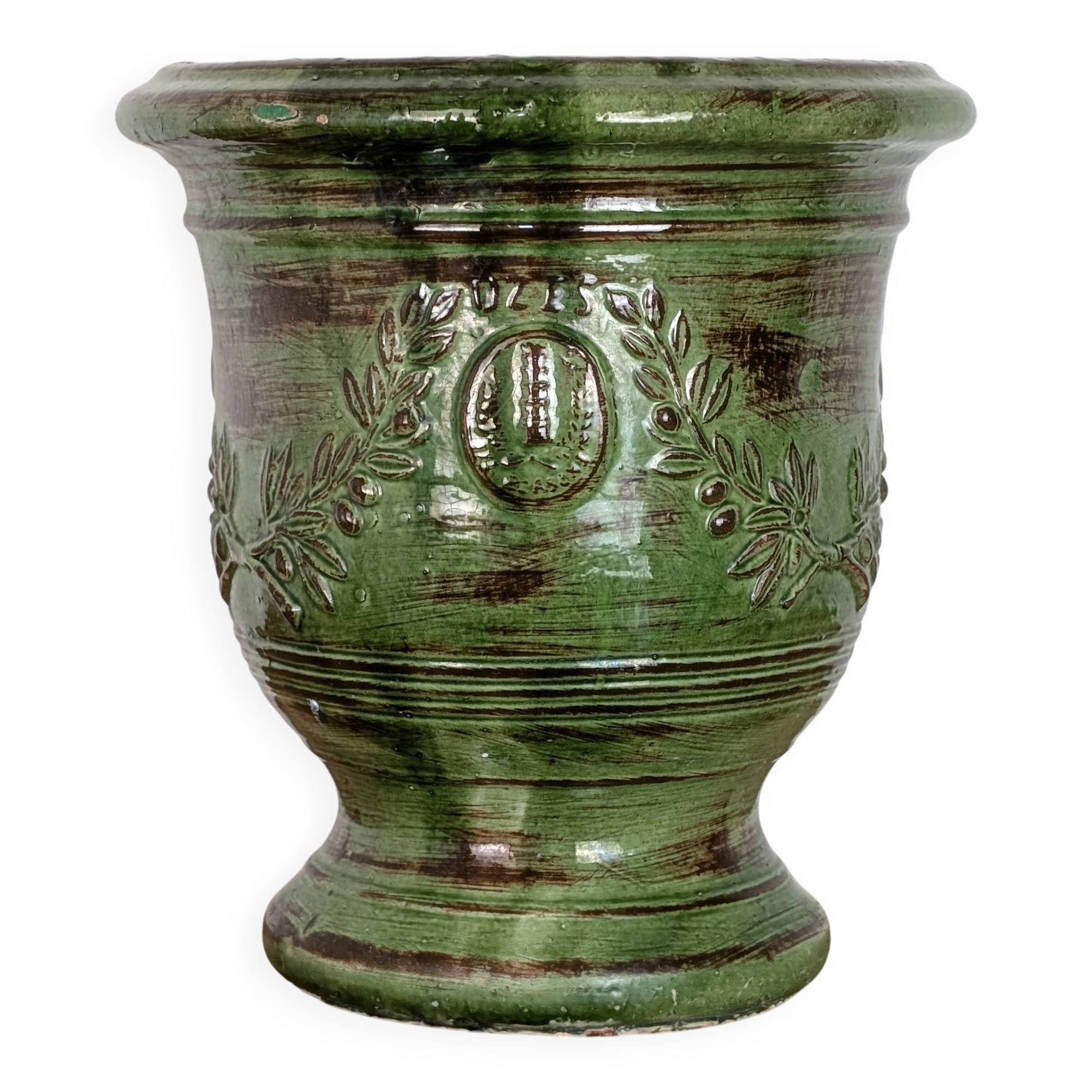 Uzès glazed earthenware planter
