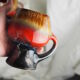 Seven large brown, black and red volcanic free-form mugs - Vallauris, Fat lava - 60s / 70s