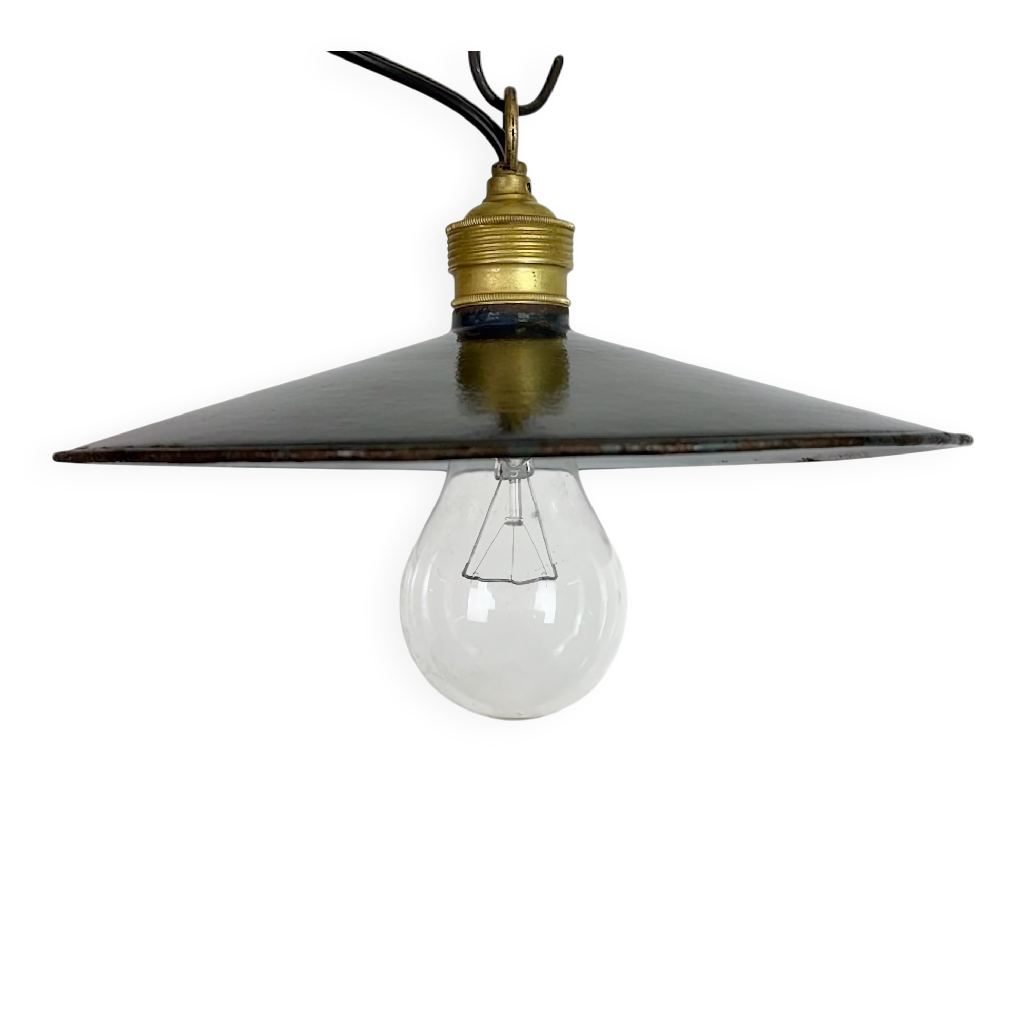 Industrial Dark Blue Enamel Light, 1930s