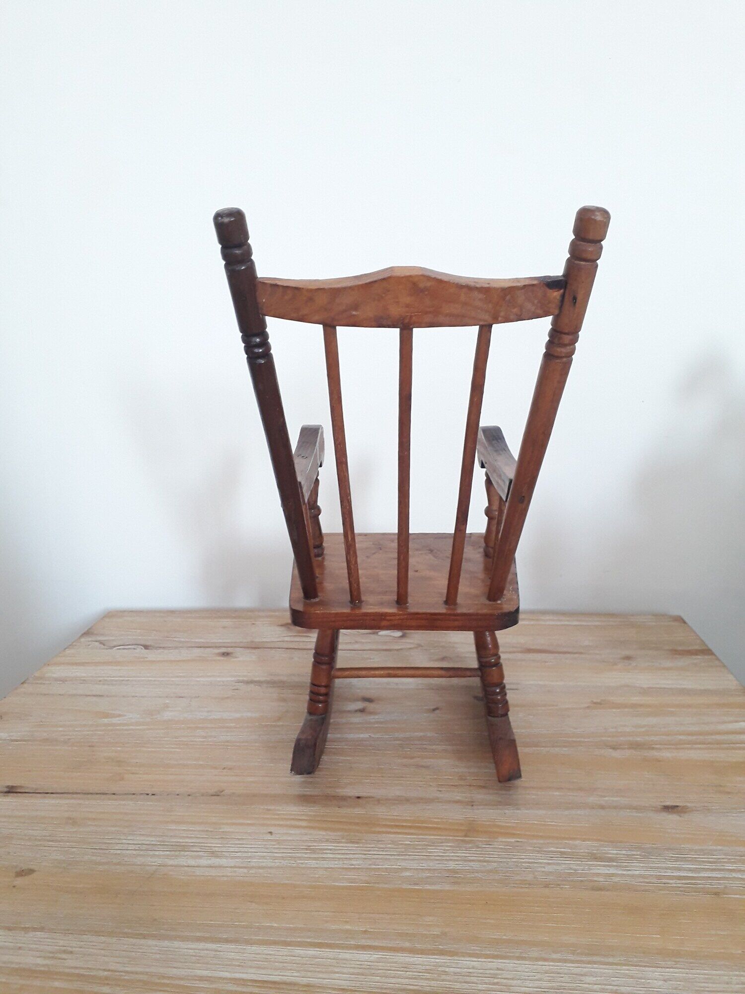 Old wooden rocking-chair for doll - 60s