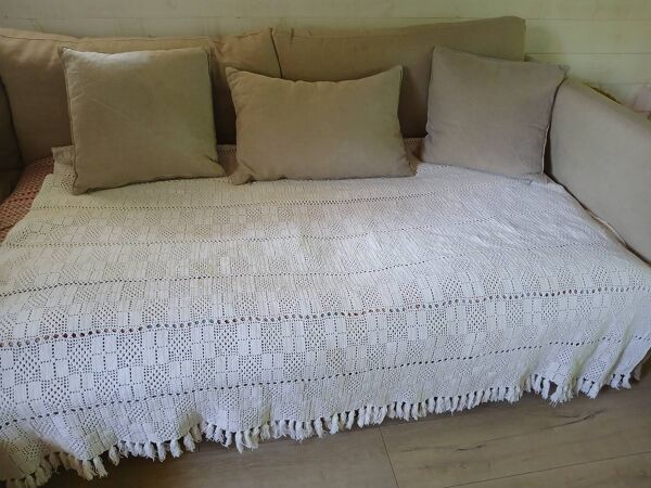Dessus de lit/ plaid ancien crochet