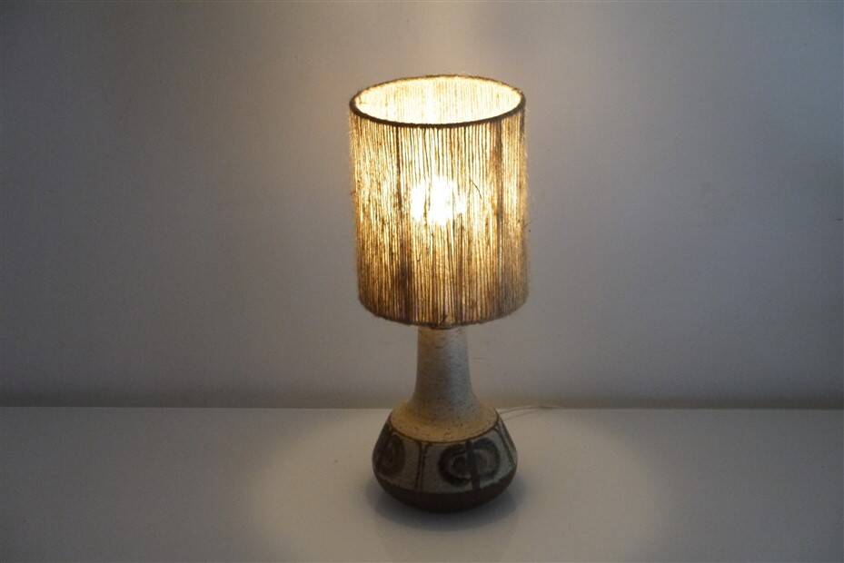 Danish ceramic and rope lamp 1960