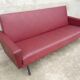 Sofa vintage red leatherette convertible