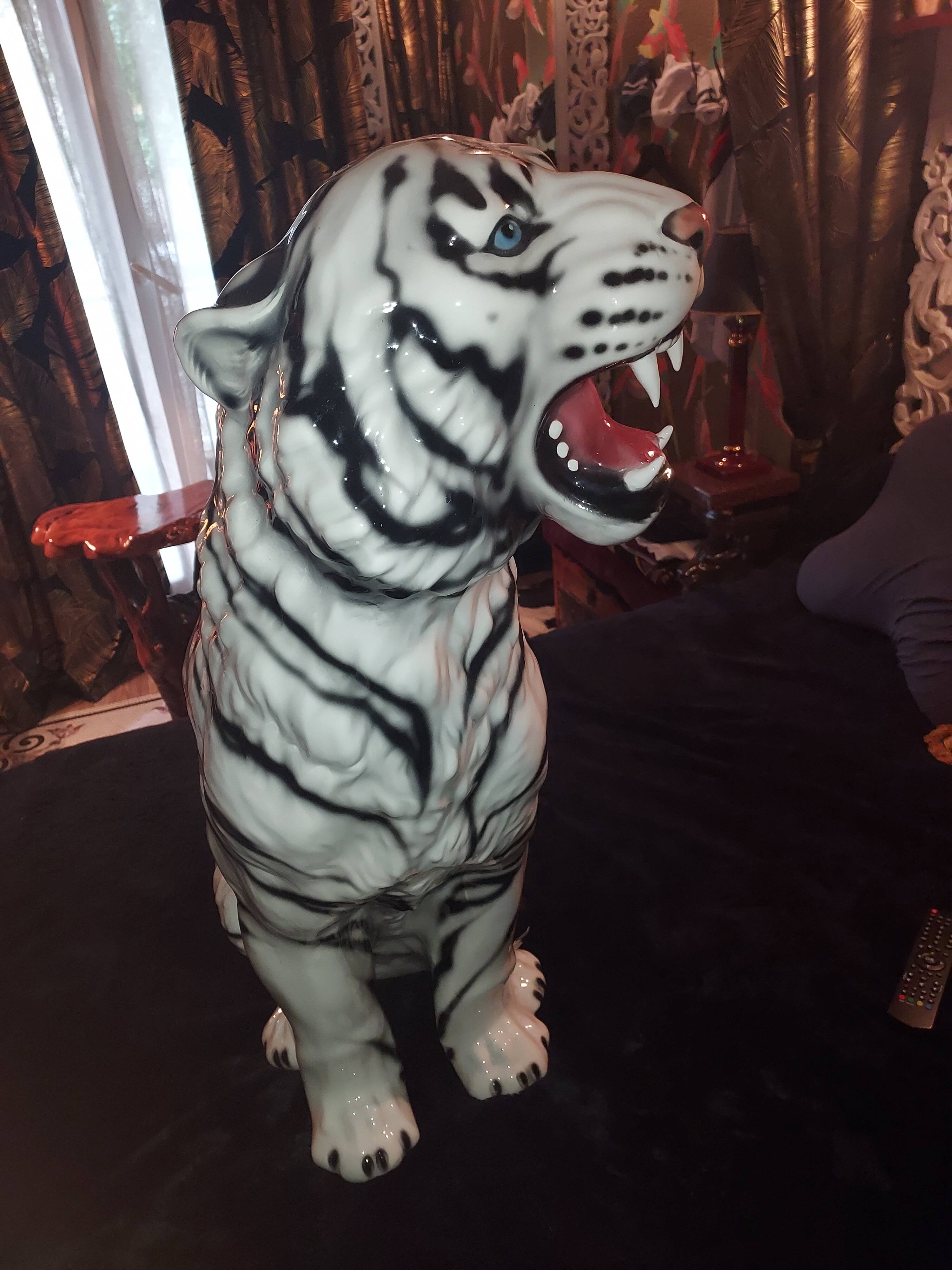 Ceramic large white tiger