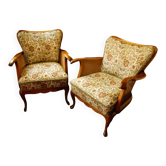 2 fauteuils à bras en osier de style Chippendale par Adolf Wrenger, Allemagne