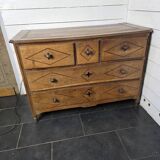 19th century solid oak chest of drawers