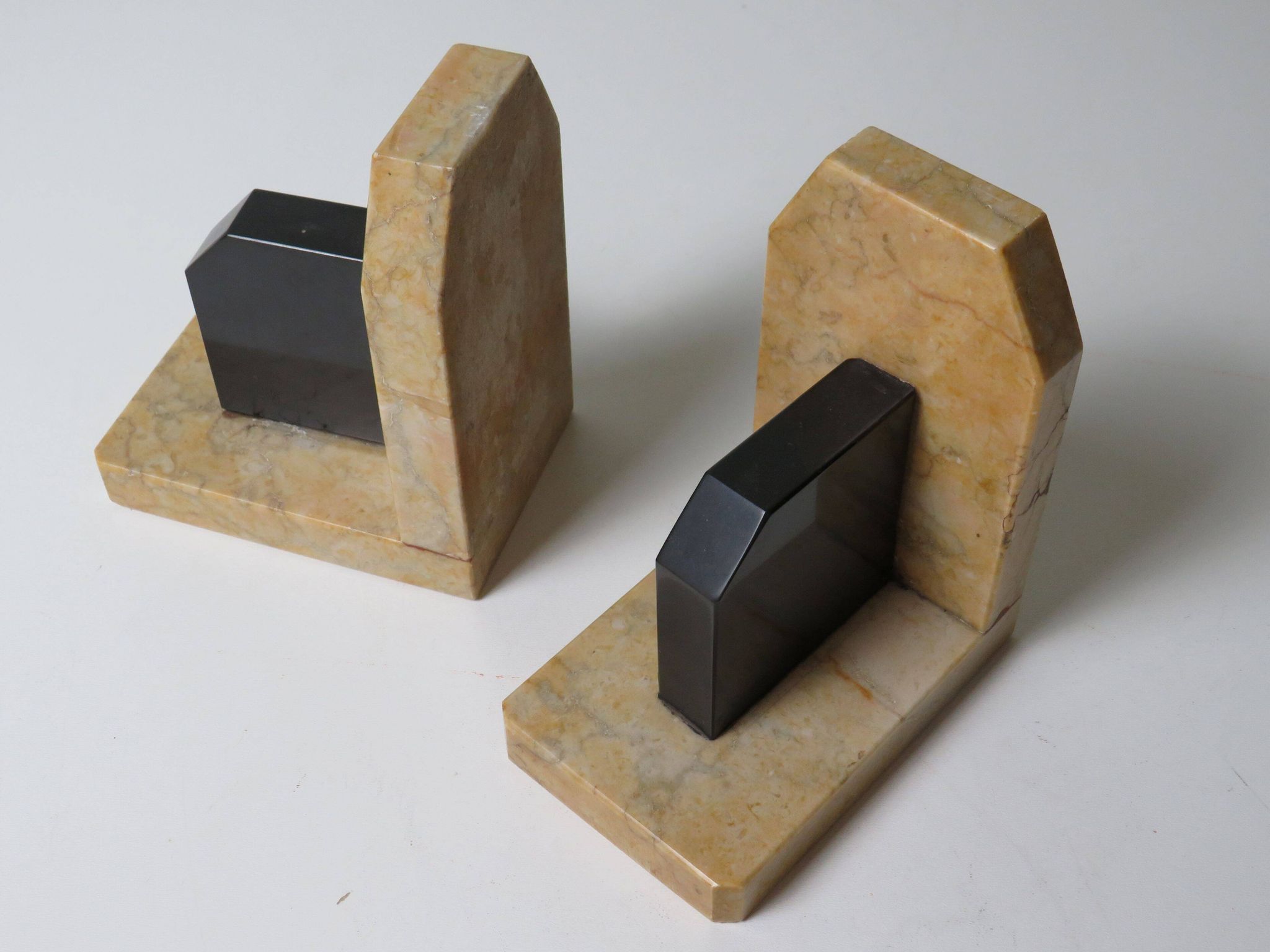 Pair of marble bookends, Belgium early 20th century
