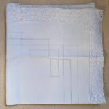 Milan lace-lined lace-lined sheet, 19th century, monogrammed NS