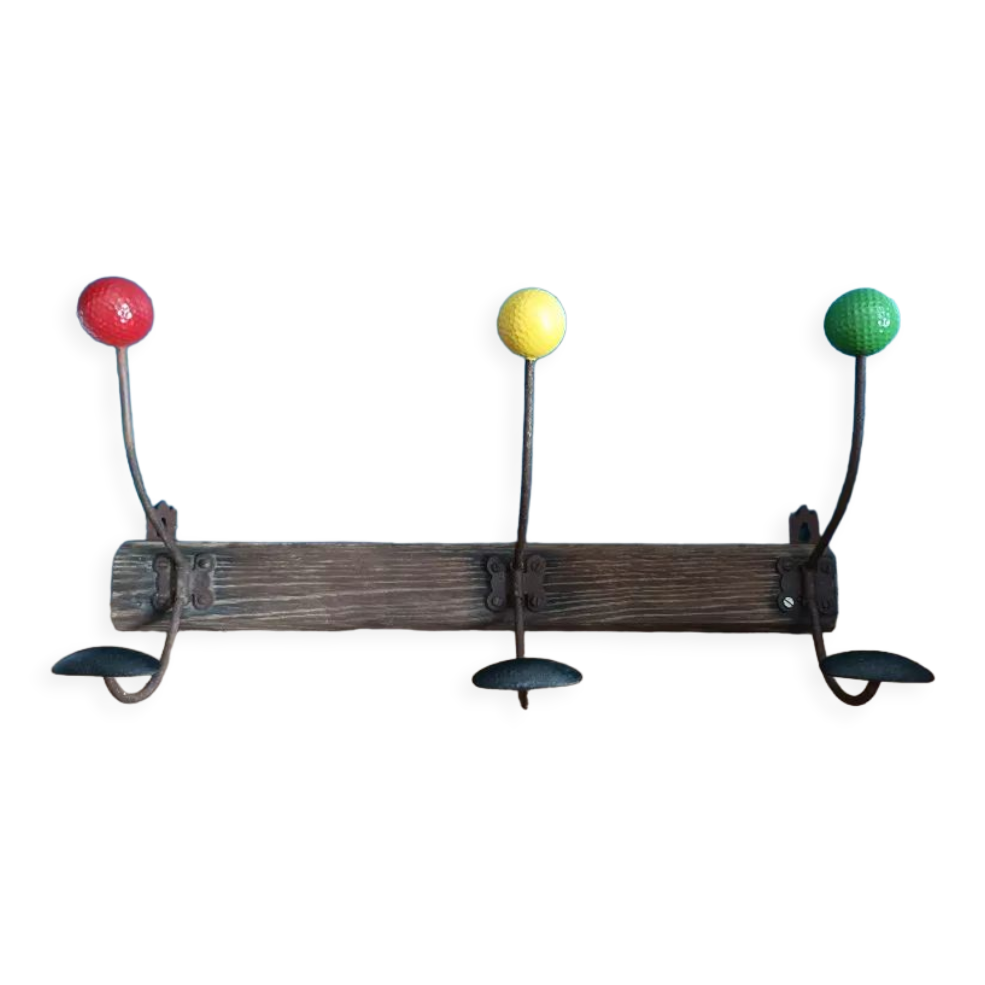 Wood and metal coat rack