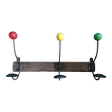 Wood and metal coat rack