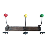 Wood and metal coat rack
