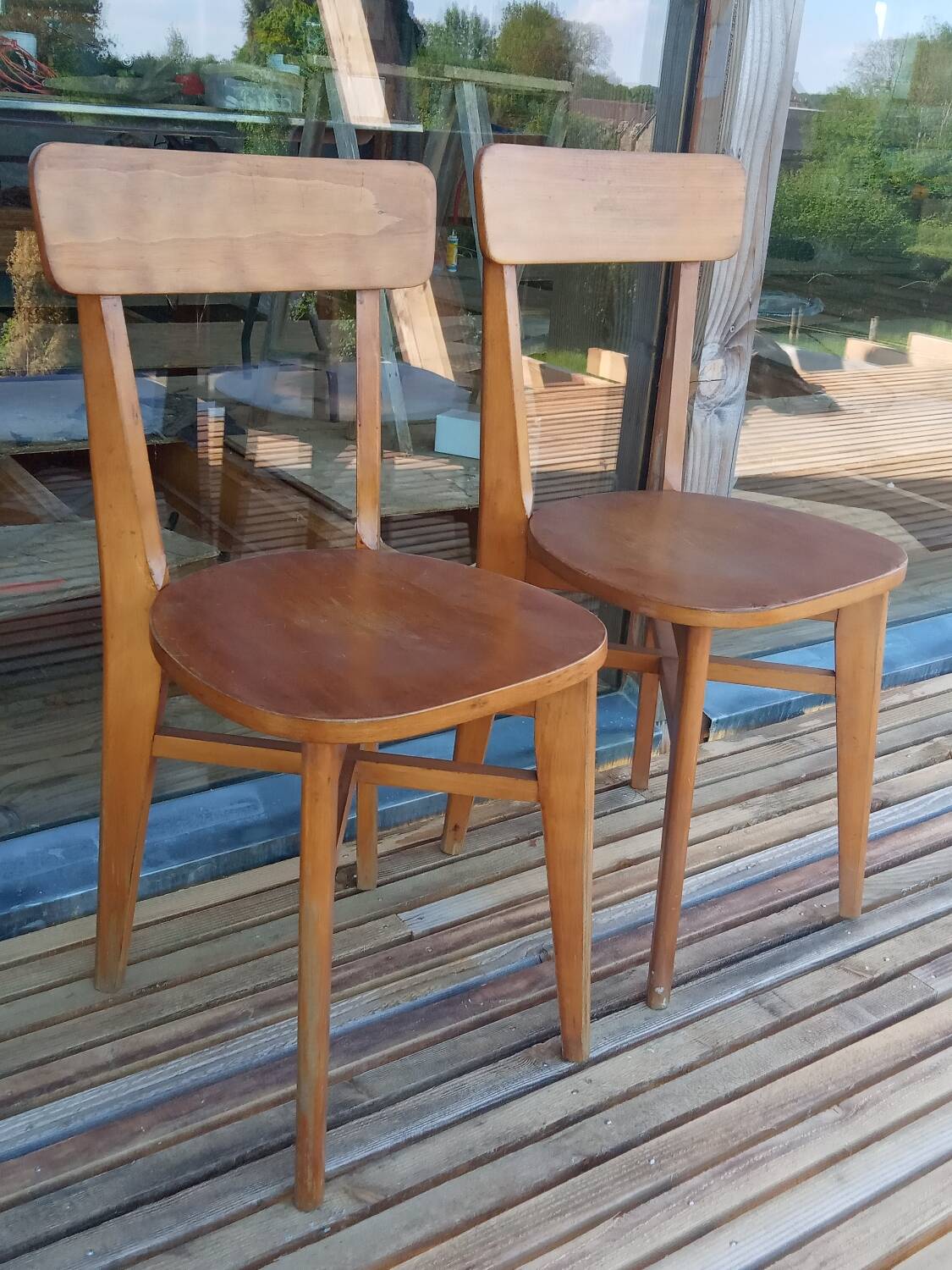 Pair of 1950s bistro chairs