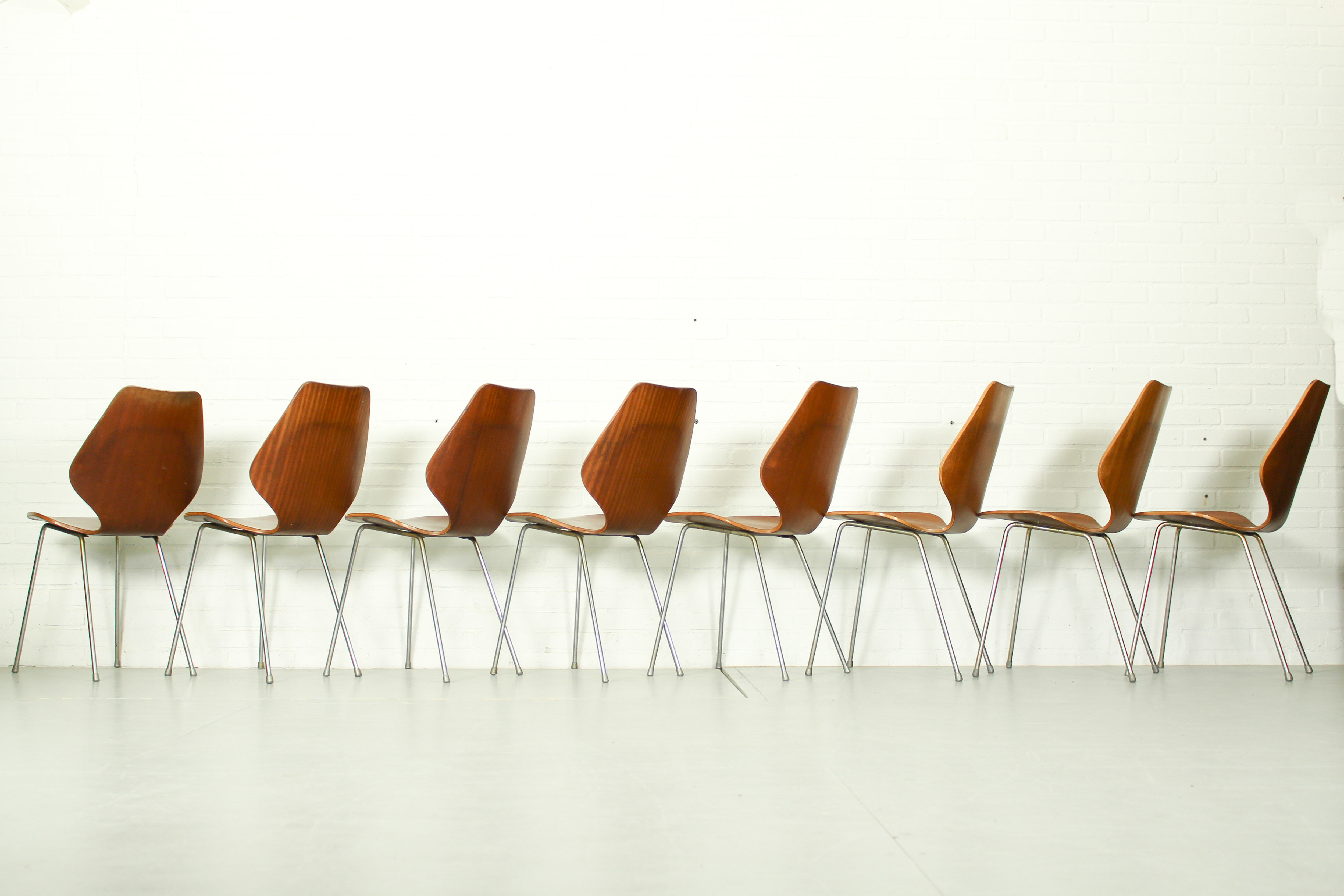 Set de 8 chaises de salle à manger par Herbert Hirche, Jofy Stalmobler, Danemark Années 1950