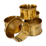 Set of 6 brass towel rings