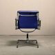 Charles & Ray Eames EA208 Chair in polished aluminum and Indigo blue leather
