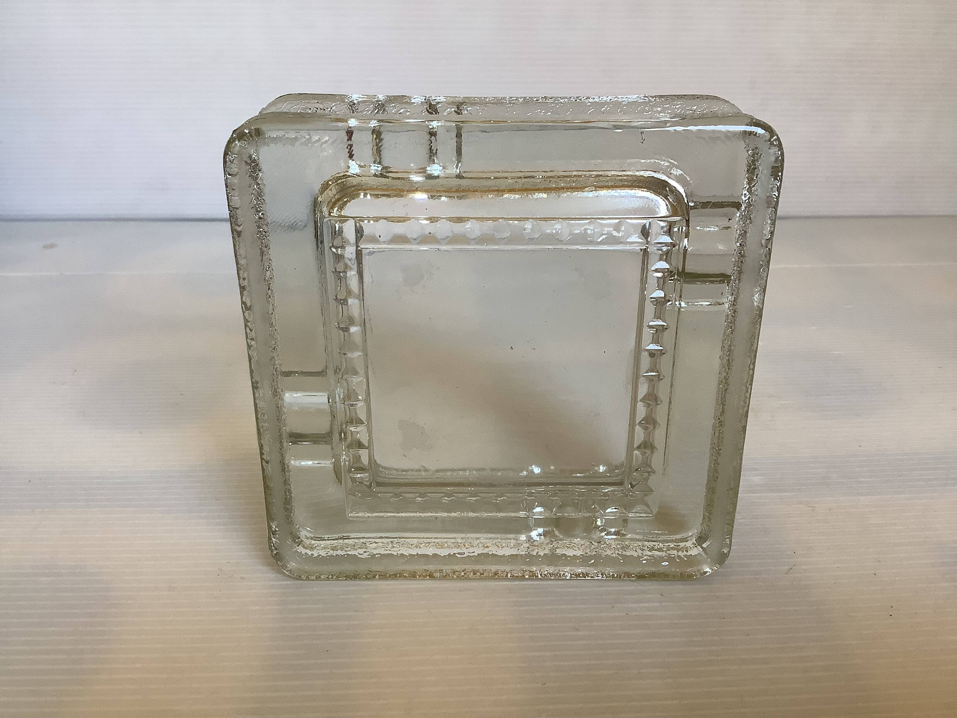 Thick glass ashtray