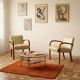Pair of vintage armchairs in beech and faux leather, Italian design, 1960s.