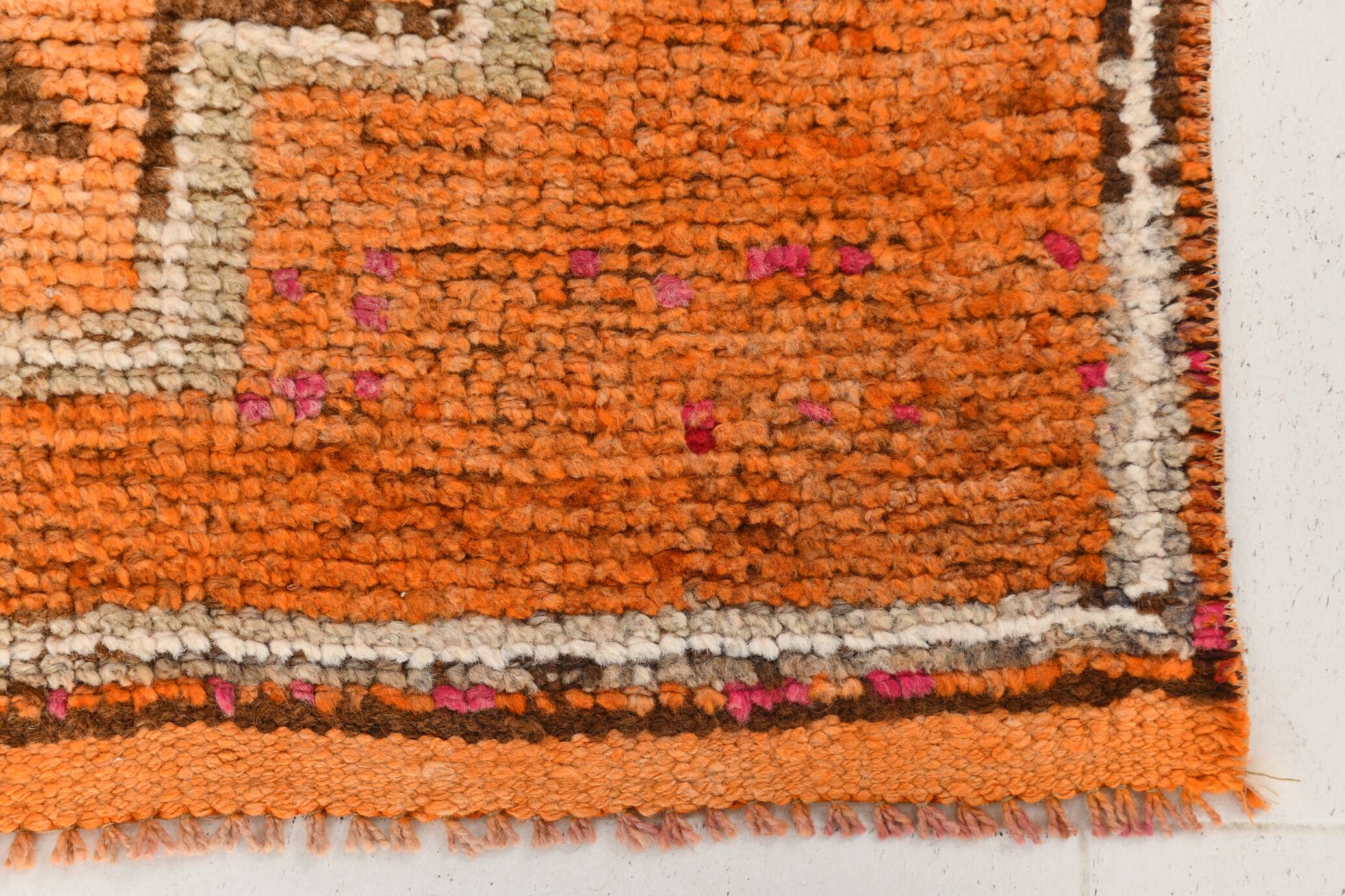 3x9 Vintage Brown & Orange Runner Rug, 84x285Cm