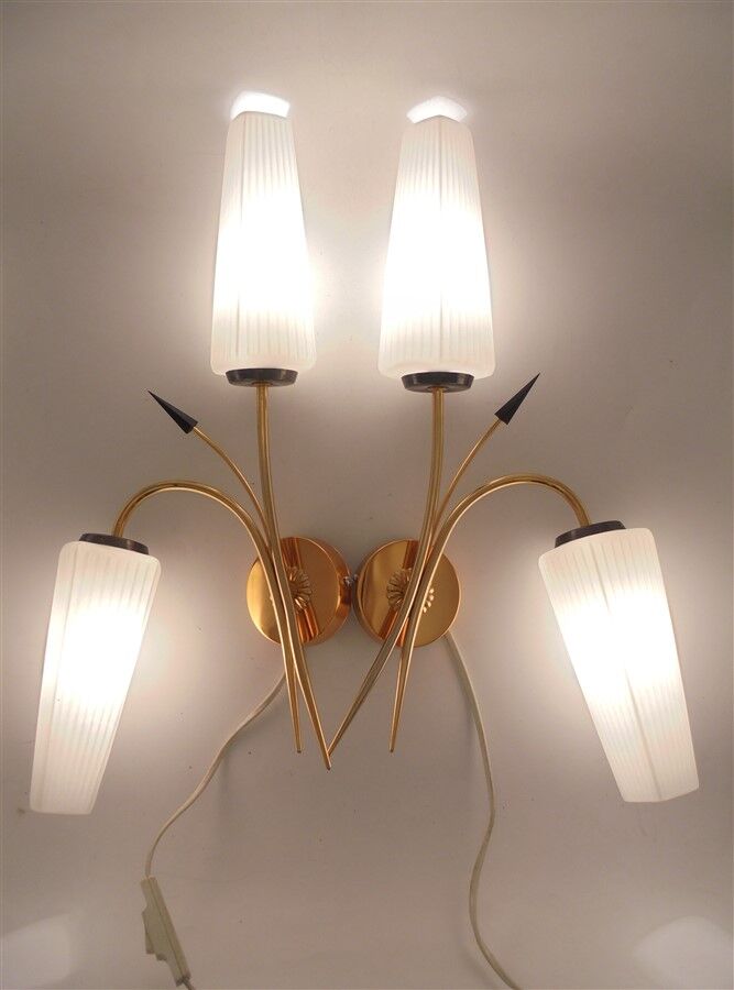 Paire d'appliques murales vintage
