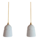 Paire de suspensions en verre blanc vintage