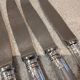 4 table knives with silver-plated metal handles, silversmith Christofle Malmaison