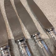4 table knives with silver-plated metal handles, silversmith Christofle Malmaison