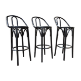 3 caned bar stools