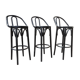 3 caned bar stools