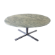 Roche Bobois oval table in marble and aluminum 1970