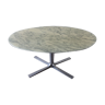 Roche Bobois oval table in marble and aluminum 1970