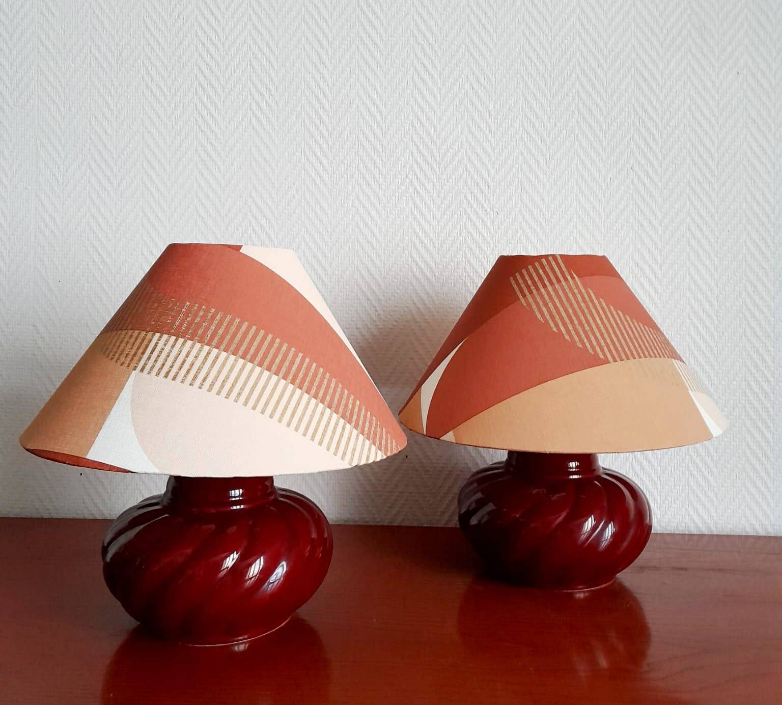 Pair of vintage ceramic bedside lamps