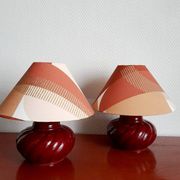 Pair of vintage ceramic bedside lamps