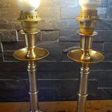 Set of 2 lamp bases in aluminum and copper