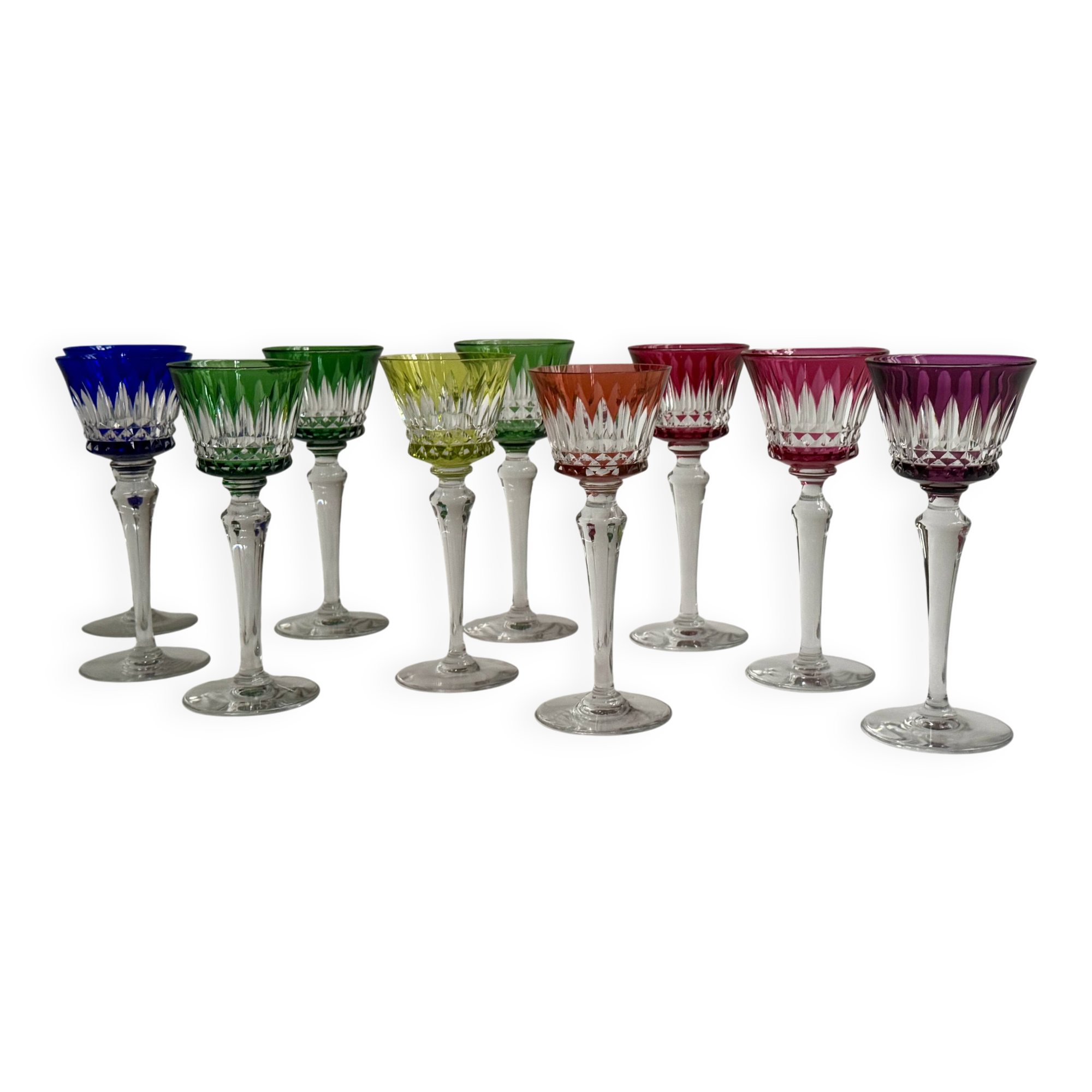 10 Rhine glasses in Baccarat crystal, Piccadilly model.