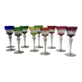 10 Rhine glasses in Baccarat crystal, Piccadilly model.