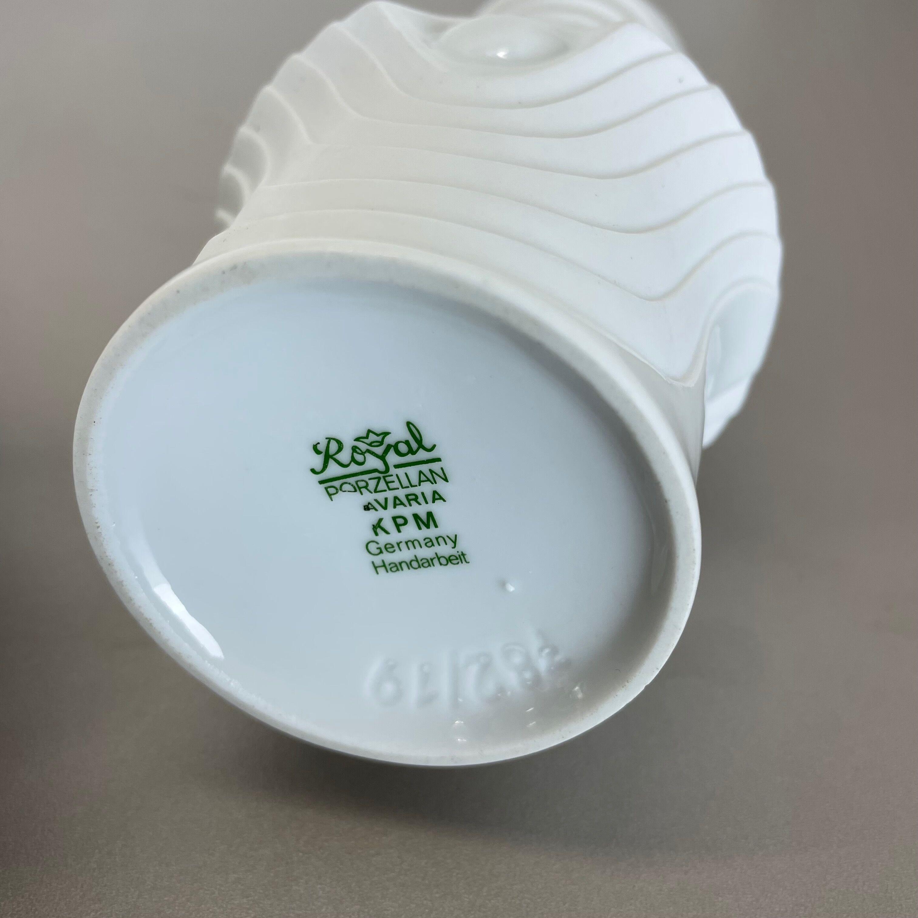 Set of 2 Original Porcelain Op Art Vase Made by Royal Bavaria KPM Germany, 1970s